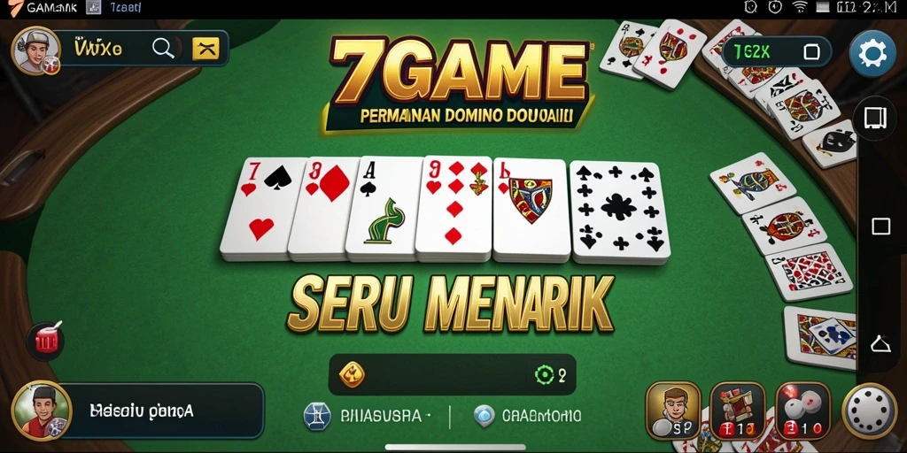 Tampilan gameplay seru 7GAME dengan pemain sedang bertanding dalam Domino.