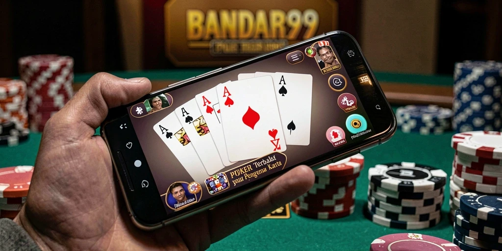 Tampilan gameplay seru dari BANDAR99 dengan aksi Poker mendebarkan.