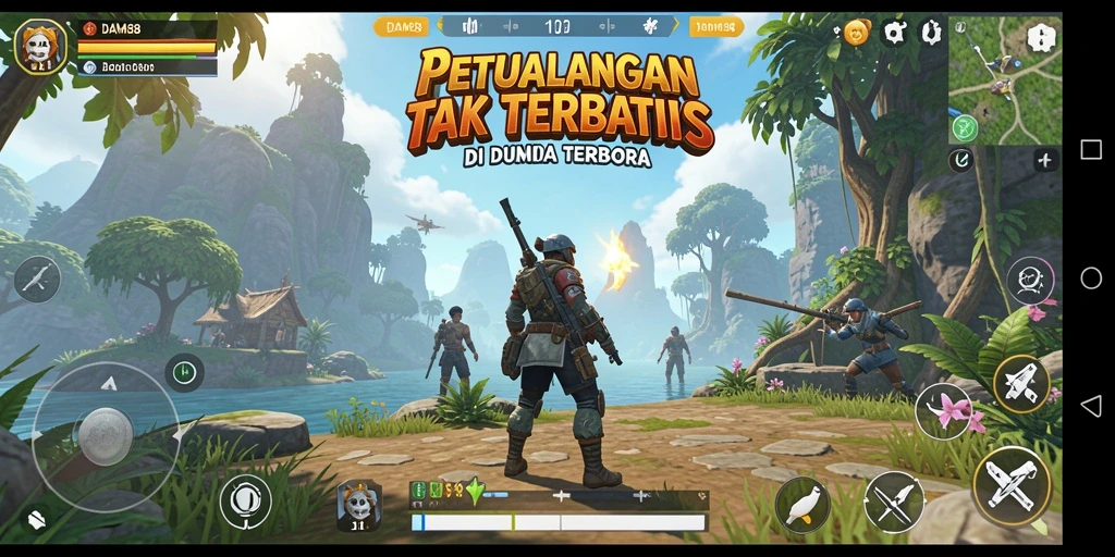 Tampilan gameplay penuh warna dan petualangan di dunia Open World.