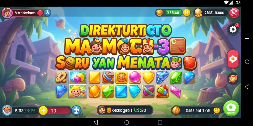 Tampilan menarik dari gameplay Match-3 DIREKTURTOTO.