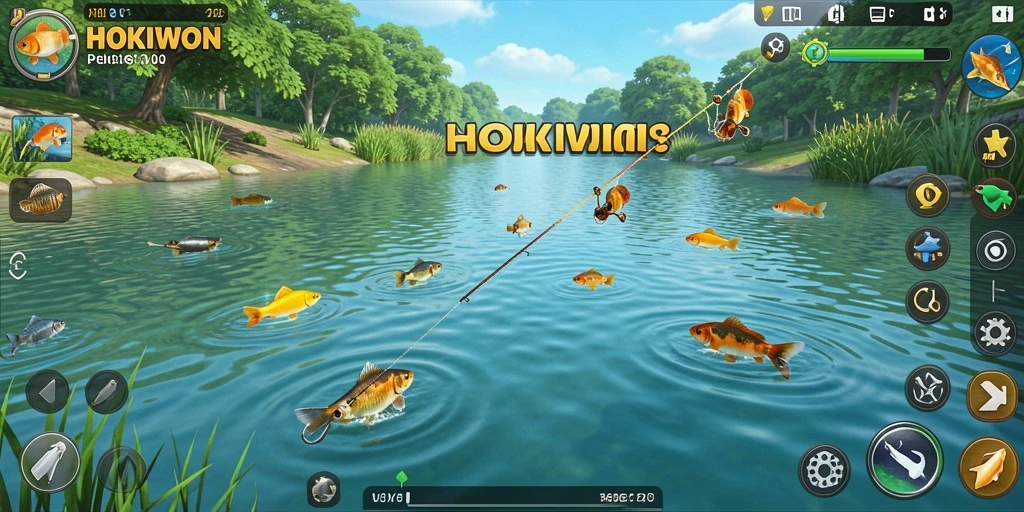 Gameplay menakjubkan HOKIWON dengan pengalaman memancing yang realistis.