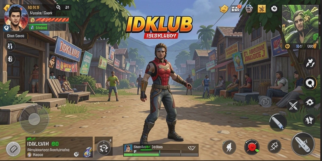Screenshot gameplay IDKLUB yang menunjukkan interaksi karakter.