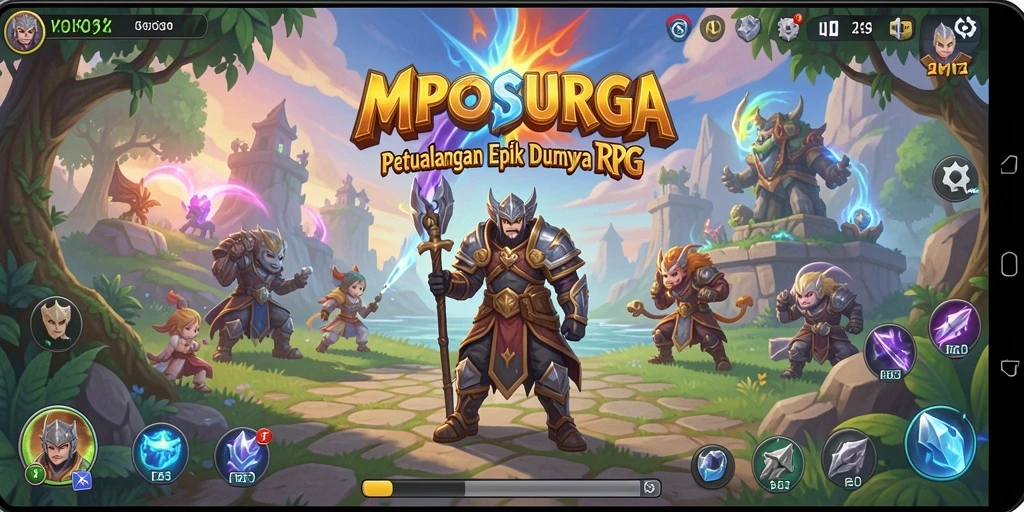 Tampilan gameplay menakjubkan dalam MPOSURGA, penuh petualangan RPG.
