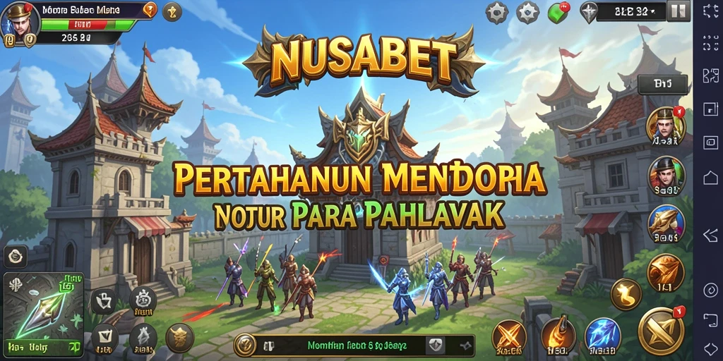 Tampilan gameplay mendebarkan dari NUSABET dalam Tower Defense.