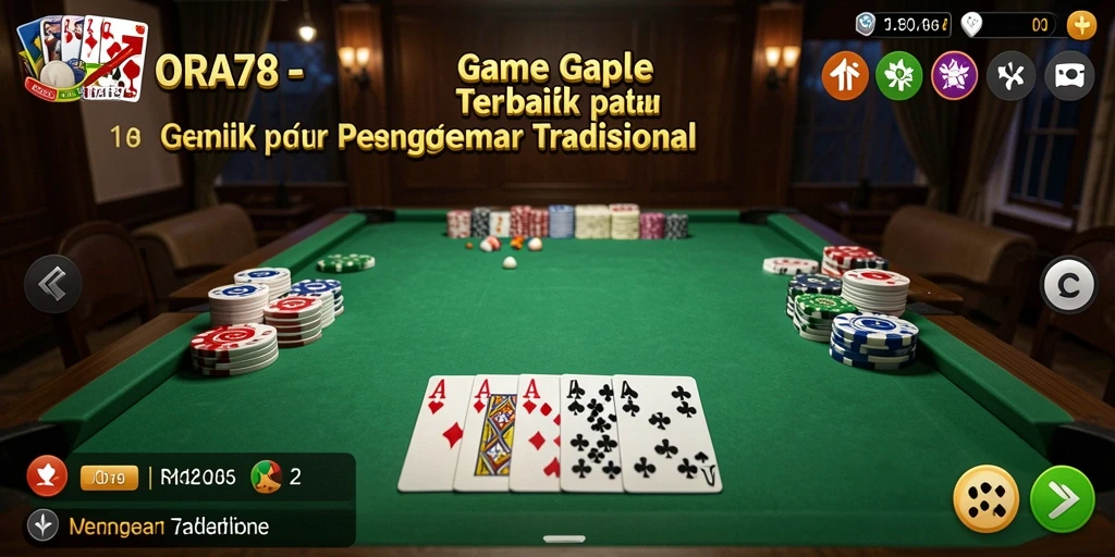 Screenshot gameplay ORA78 yang menampilkan suasana seru Gaple.