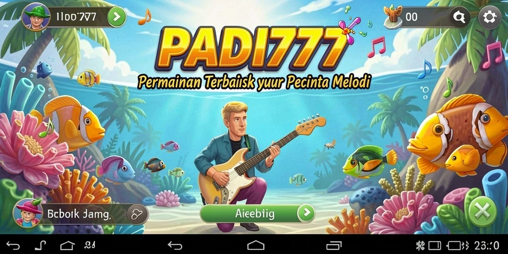 Screenshot menampilkan pengalaman bermain musik yang seru di PADI777.