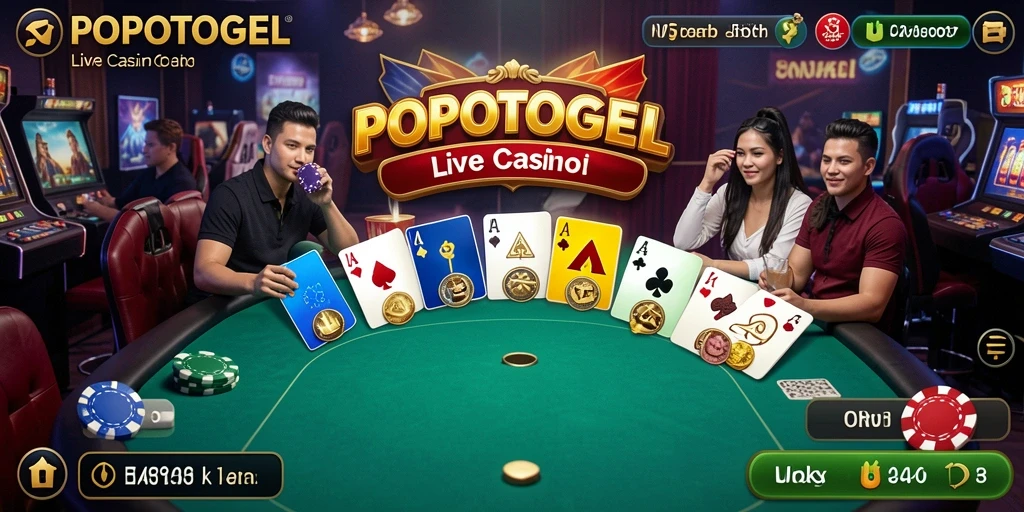 Tampilan gameplay Live Casino yang menegangkan di POPOTOGEL.