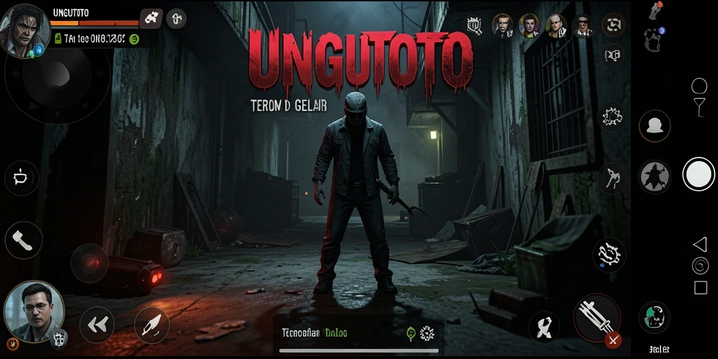Tampilan gameplay UNGUTOTO yang mencekam dan penuh misteri.
