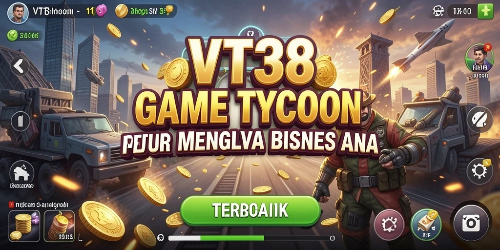 Screenshot gameplay VT38 menampilkan momen seru dalam membangun bisnis Tycoon.