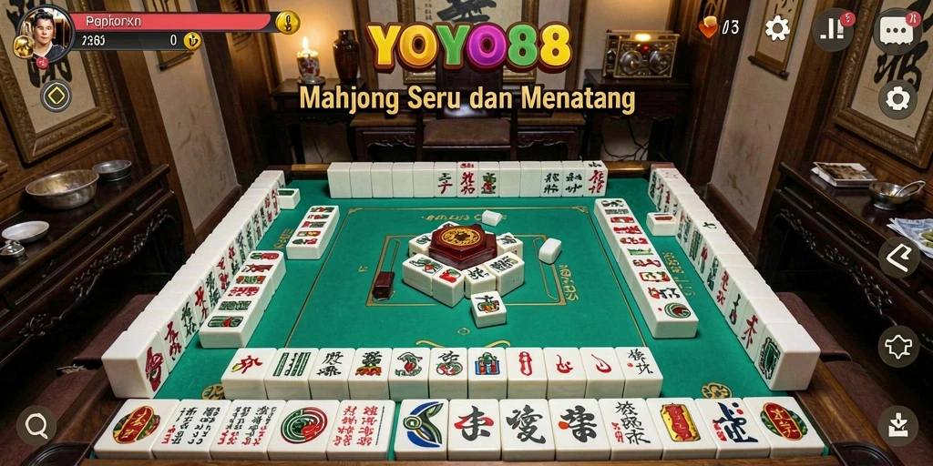 Tampilan gameplay seru dalam YOYO88, menyajikan Mahjong yang menarik.