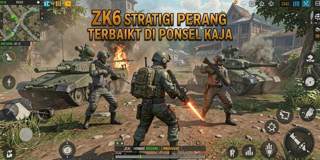 Gameplay ZK6 yang memikat dengan strategi perang mendalam.